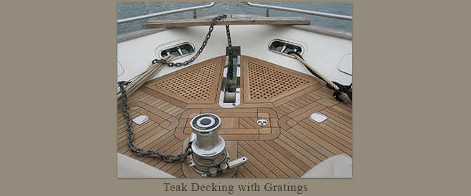 Teak decking with gratings
